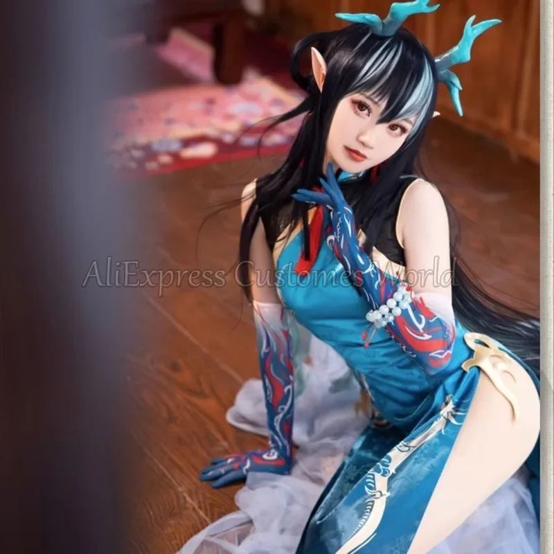 MN1 أنيمي الفرسان الغسق المشغل لعبة الغسق تأثيري حلي ذيول الباروكات قرون حفلة الهالوين شيونغسام الزي للنساء الرجال 9 * Jy