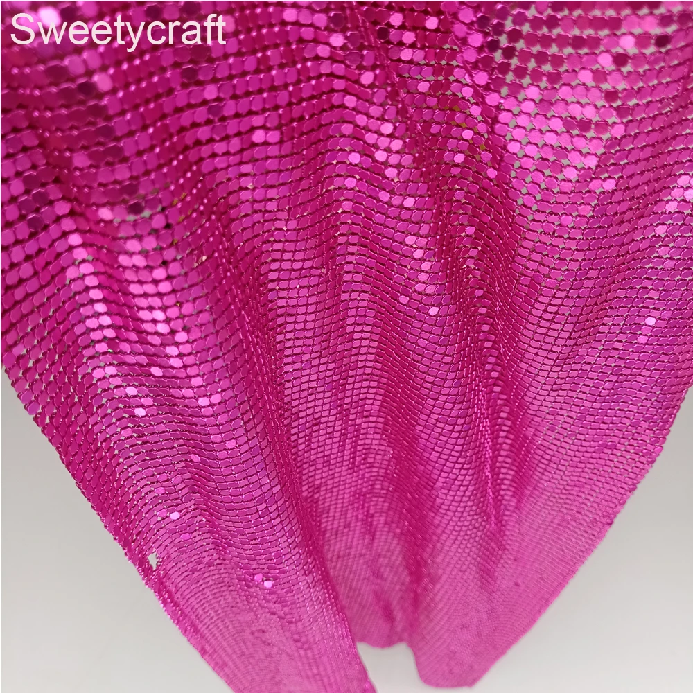 45*30CM Bling Metal Mesh Fabric Metallic Cloth Sequin Sequined Fabric DIY Sewing Chainmail Dress Jewelry Home Decoration Curtain