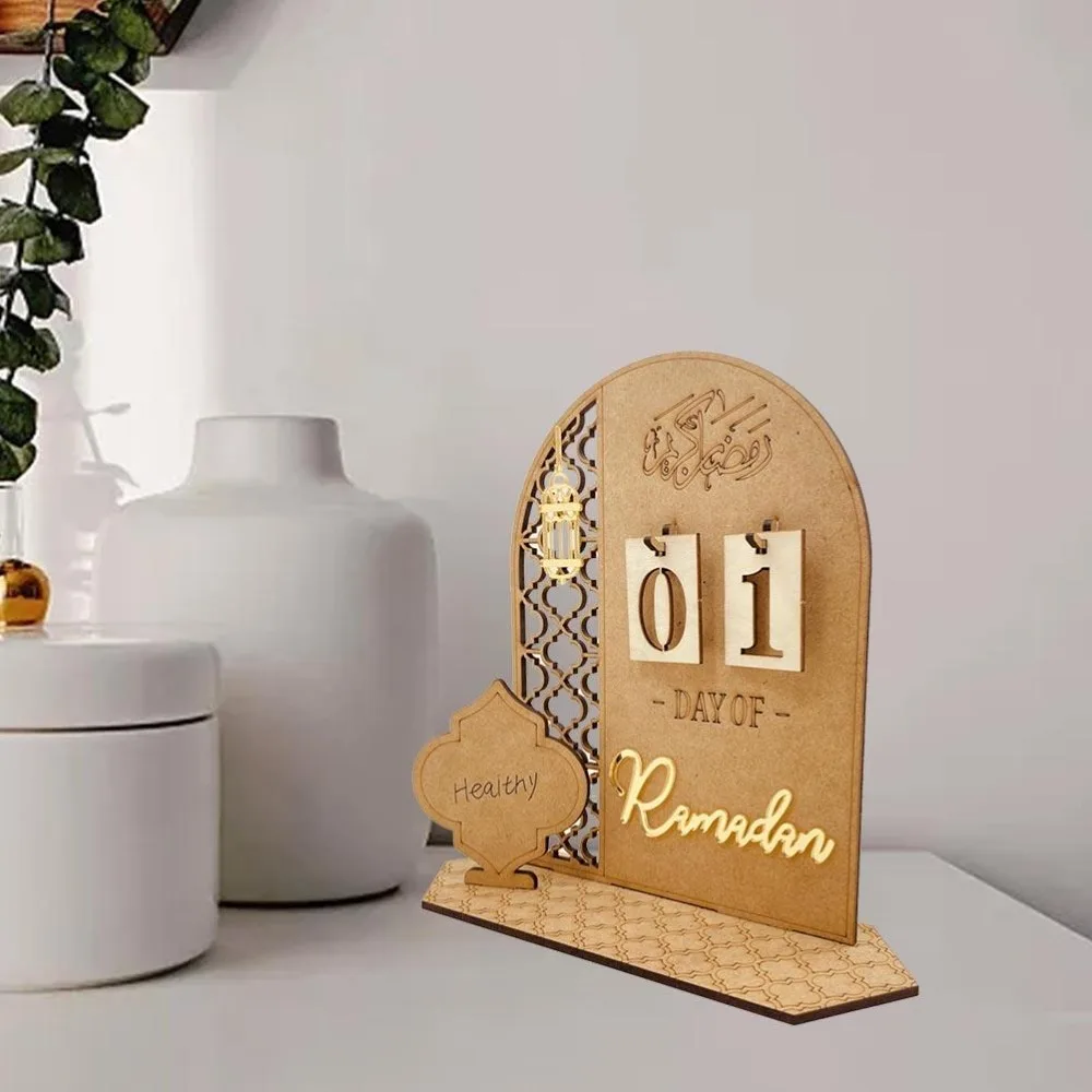 Inspirational Wooden Countdown Calendar Reusable Date Tracker Advent Calendar DIY Holiday Theme Table Decoration Holiday