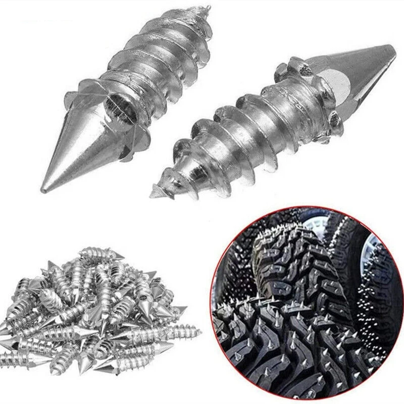 200pcs 6*27mm Alloy Tire Studs Anti-slip Snow Nails for Car Off-road Motorcycle Bike Tyre Sole Cleats Winter Anti-ice Spikes