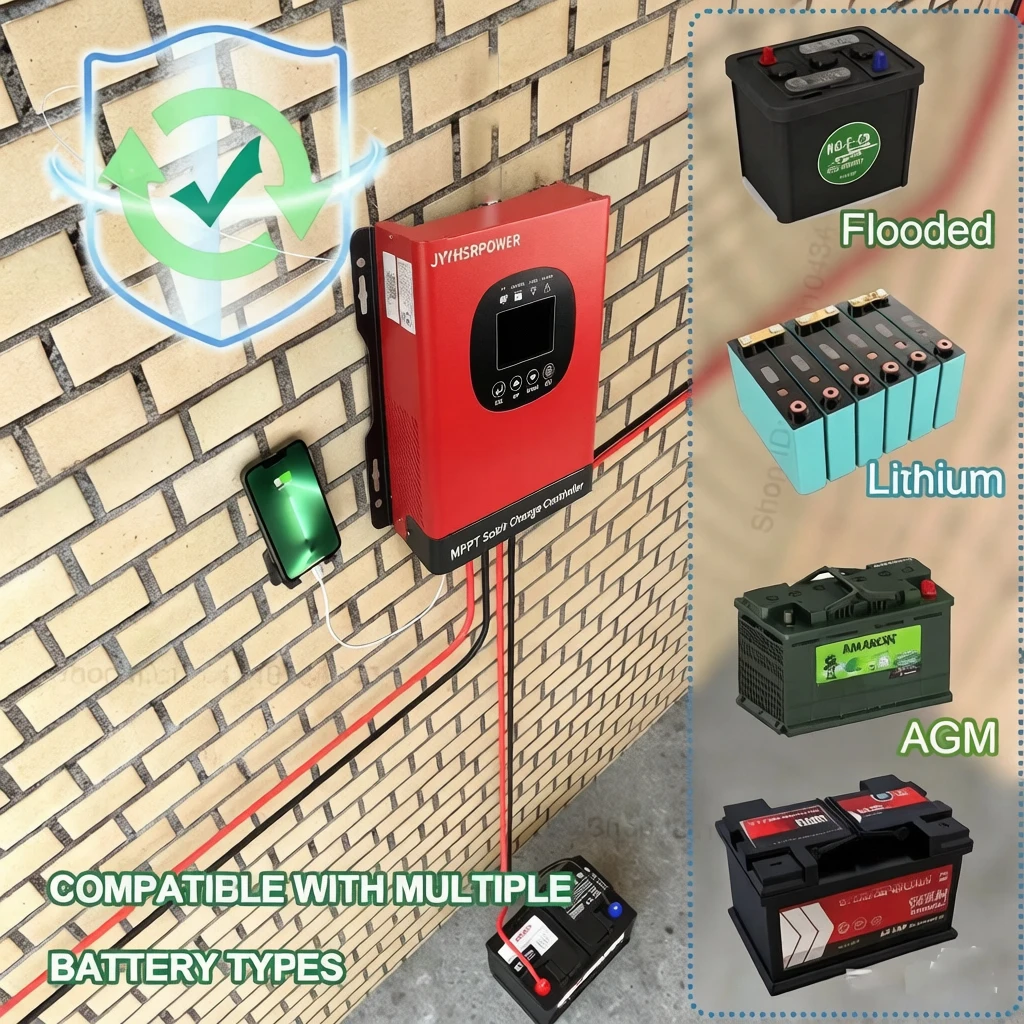 Industrial Grade MPPT Solar Charge Controller Auto Voltage Recognition Air Cooling Design For Household Solar Storage System