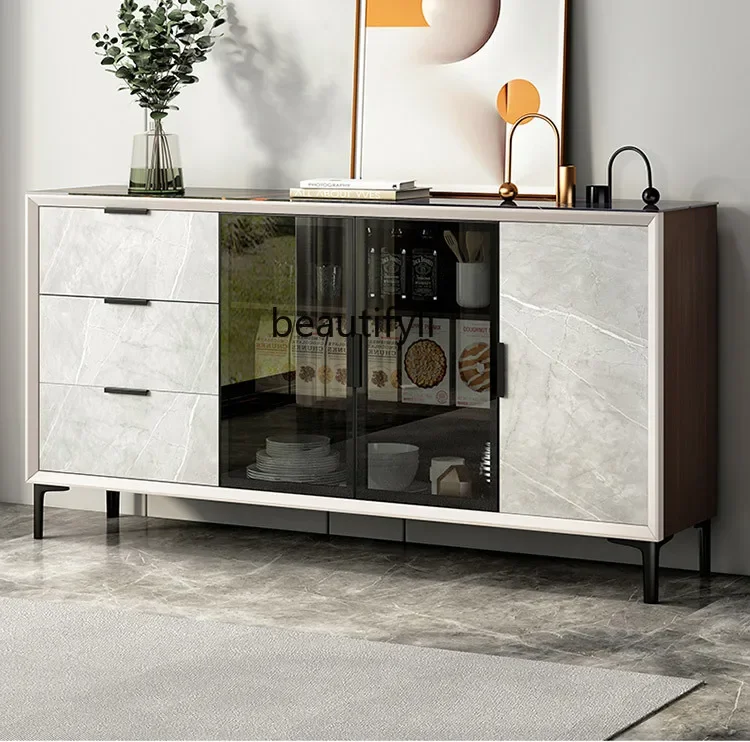 

Light Luxury Sideboard Cabinet Living Room Wine Cabinet Tea Kitchen Storage Cabinet Integrated Wall Locker