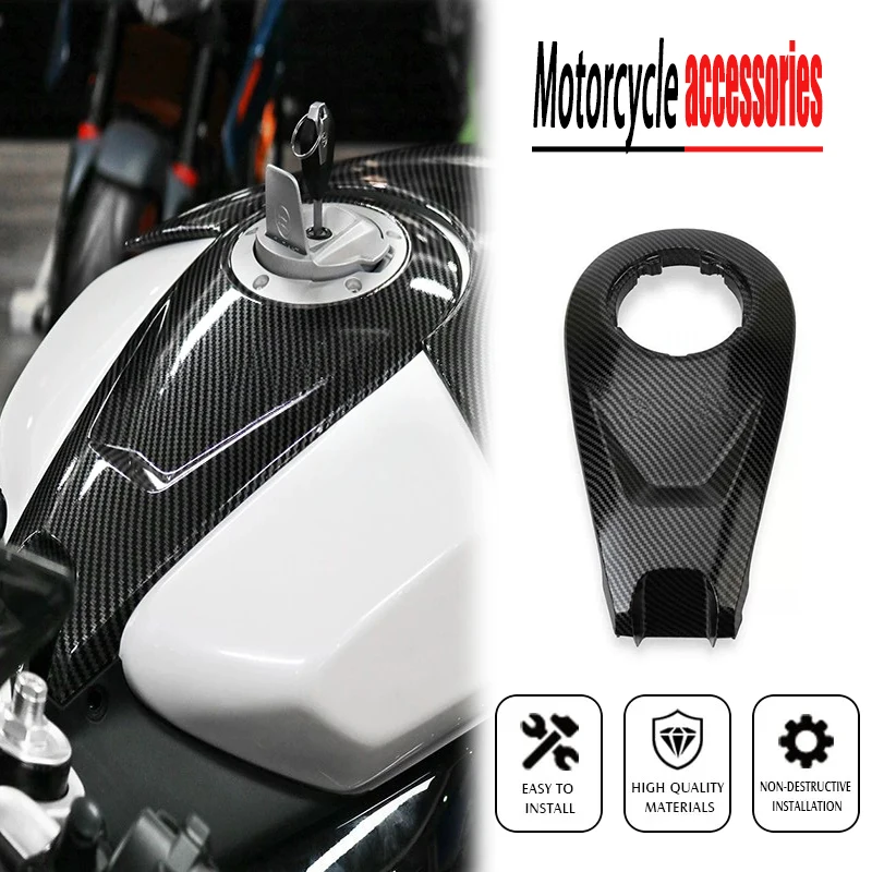 

For CFMOTO 675SRR CF 675 SR 675srr Motorcycle Fuel Tank Upper Guard Cover Carbon Fiber Texture Fuel Tank and Switch Cover