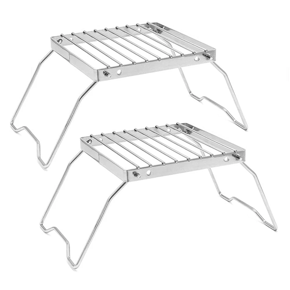 في الهواء الطلق طوي موقد صغير حامل الفولاذ المقاوم للصدأ التخييم تجهيزات المطابخ الأواني الوقوف لحقيبة الظهر/التخييم/نزهة/السفر/صيد الأسماك #3