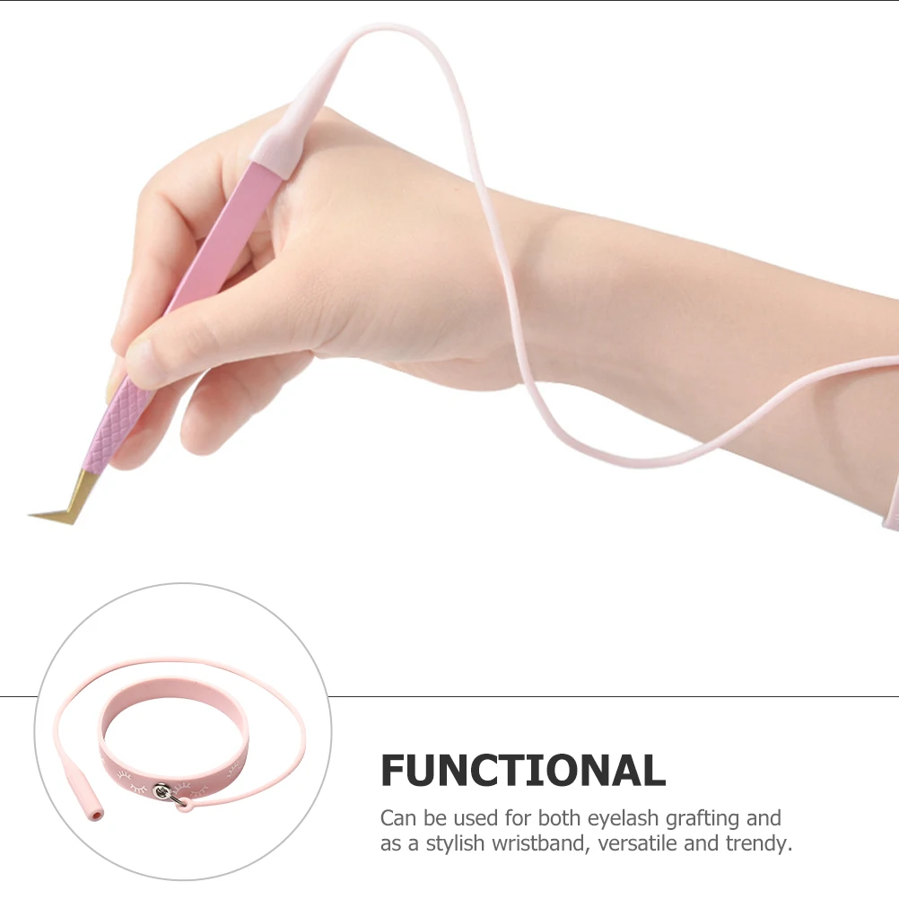 

Silicone Bracelet Wristband for Eyelash Extensions Lash Tweezer Holder Pink lash applicator holder eyelash tool makeup silicone