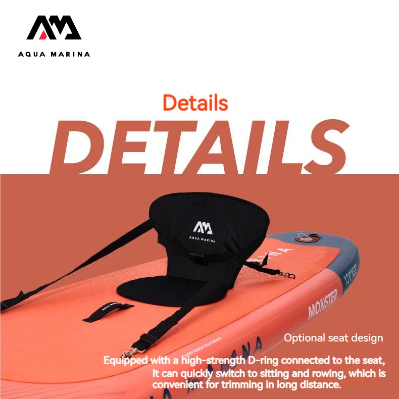 AQUA MARINA Monster SUP Board Inflatable Stand Up Paddle Board Sapboard Surfboard Set Water Sport Surf Accessories Orange 3.66m