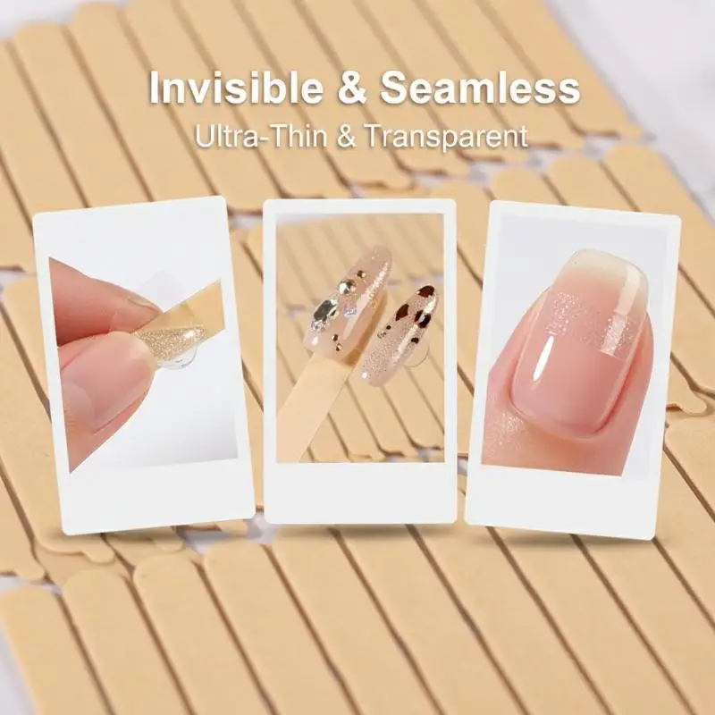 33pcs Double Sided Adhesive Tape for Fake Nail Display Stand Nail Art Practice Stickers for Home or Salon Use