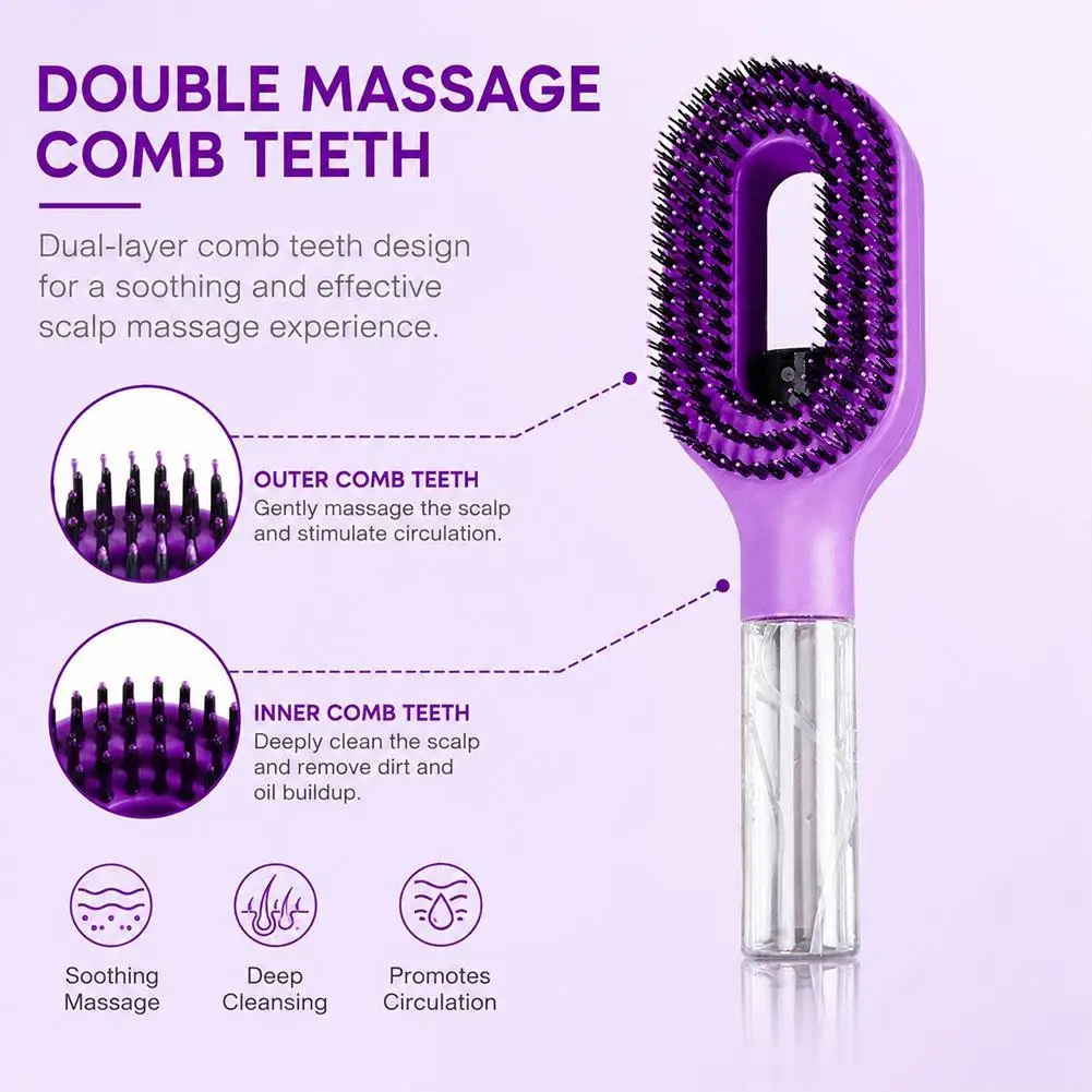 2 In 1 Spray Hair Brush Multi-Functional Water Spray Comb, Massage Bristle Comb Anti Static Fluffy Styling Hair Salon Tool