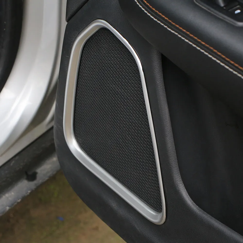 Car Matte Interior Moldings Audio Speaker Sound Cover Rear Door Frame 2Pcs Stickers for Jeep Compass 2017 2018 2019 2020