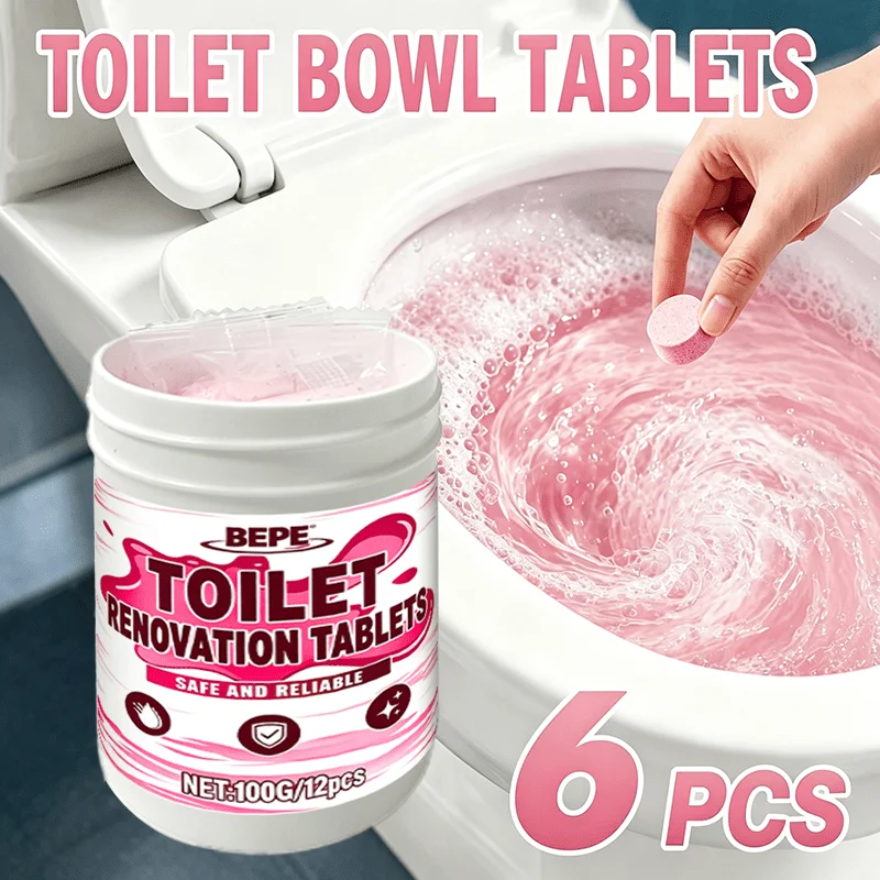 Long Lasting Toilet Cleaning Tablets Effervescent, Restores White Shine to Porcelain & Neutralizes Odors, for Toilet Tank & Bowl
