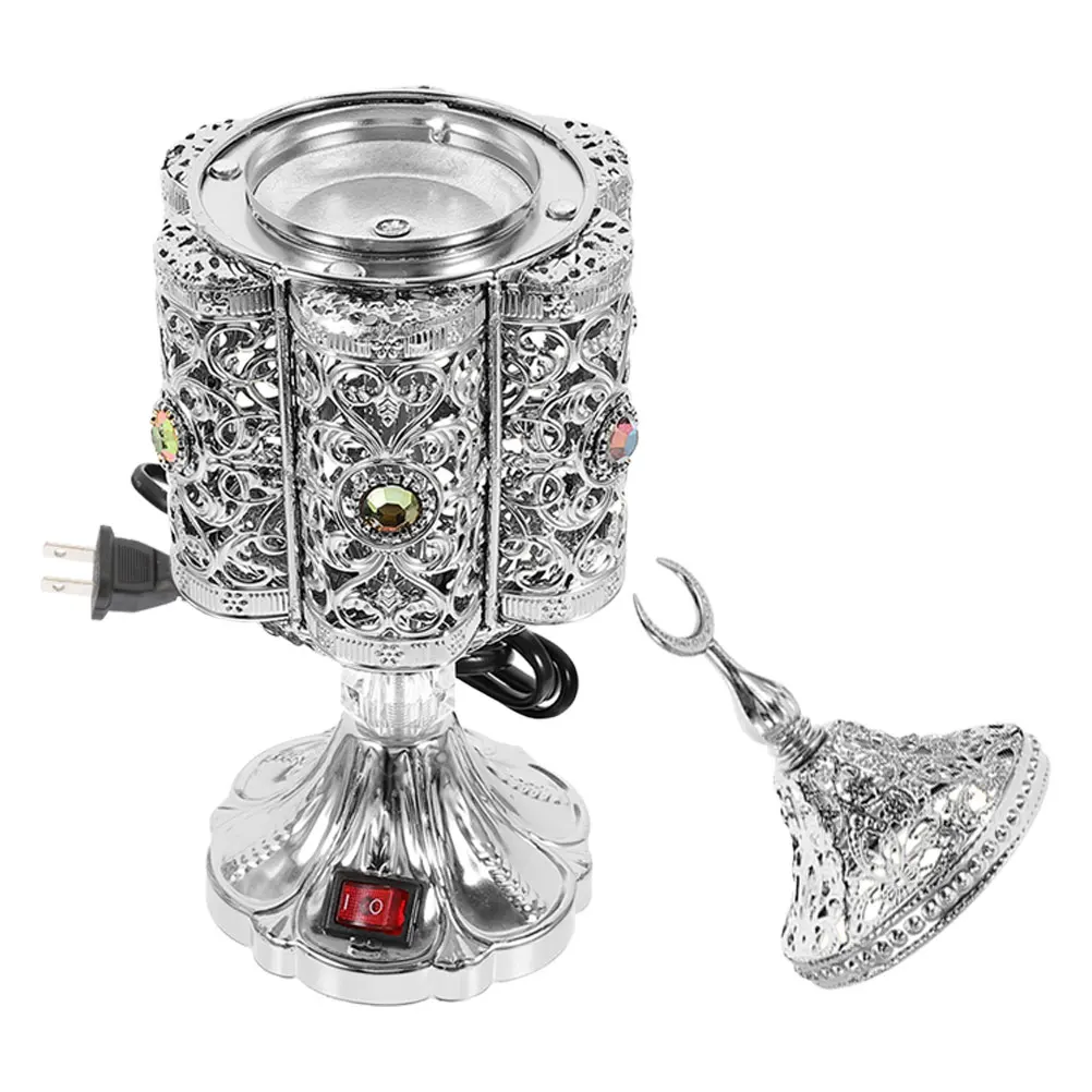 

Plug In Incense Burner Electric Censer Home Decor Bakhoor Golden Metal Small For Office Yoga Room Gift