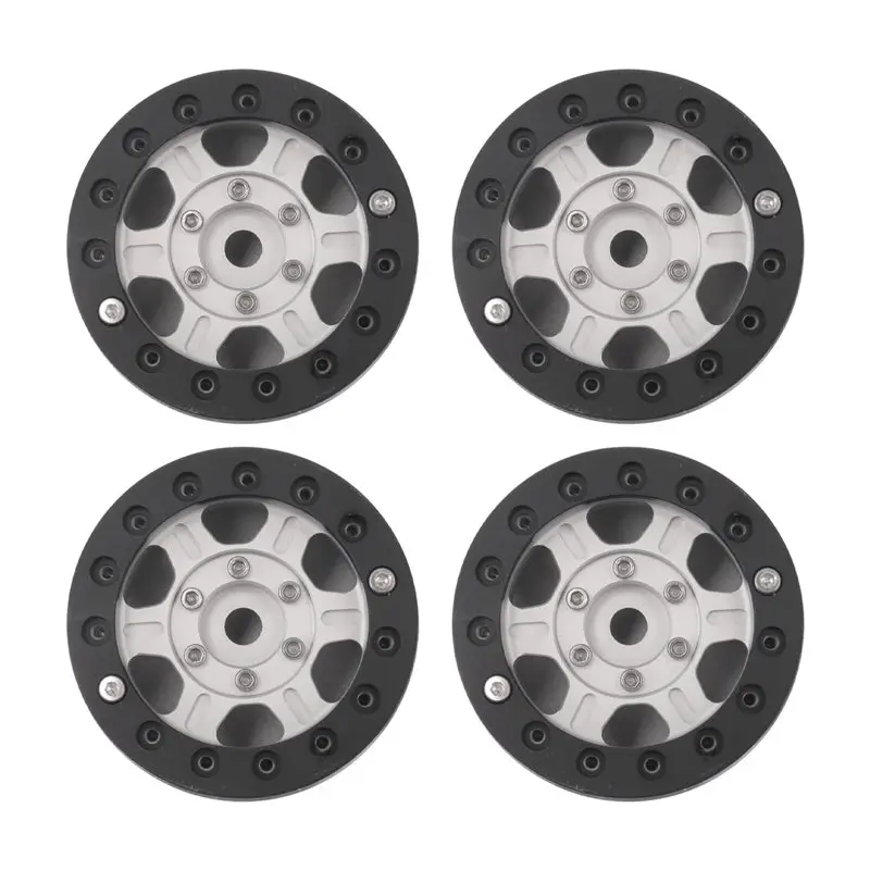 

4PCS 1.55 Metal Beadlock Wheel Rims Hub For 1/10 RC Crawler Car RC4WD D90 TF2 MST Jimny Tamiya CC01 LC70 Axial 90069