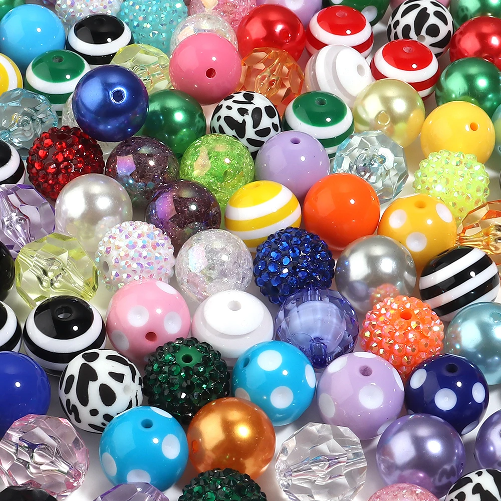 12/24 Stück 20mm Gemischte Runde Acrylperlen Lose Abstandsperlen DIY Bastelzubehör Schlüsselanhänger Armband Weihnachtsgeschenk Schmuckherstellungszubehör – Detail 5