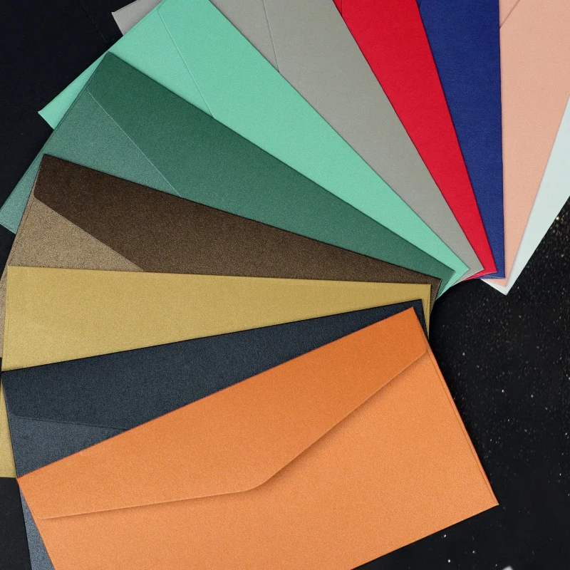 30pcs Colorful Pearlescent Paper Blank Envelopes Wedding Party Invitation Greeting Cards Gift DIY Envelopes Customized