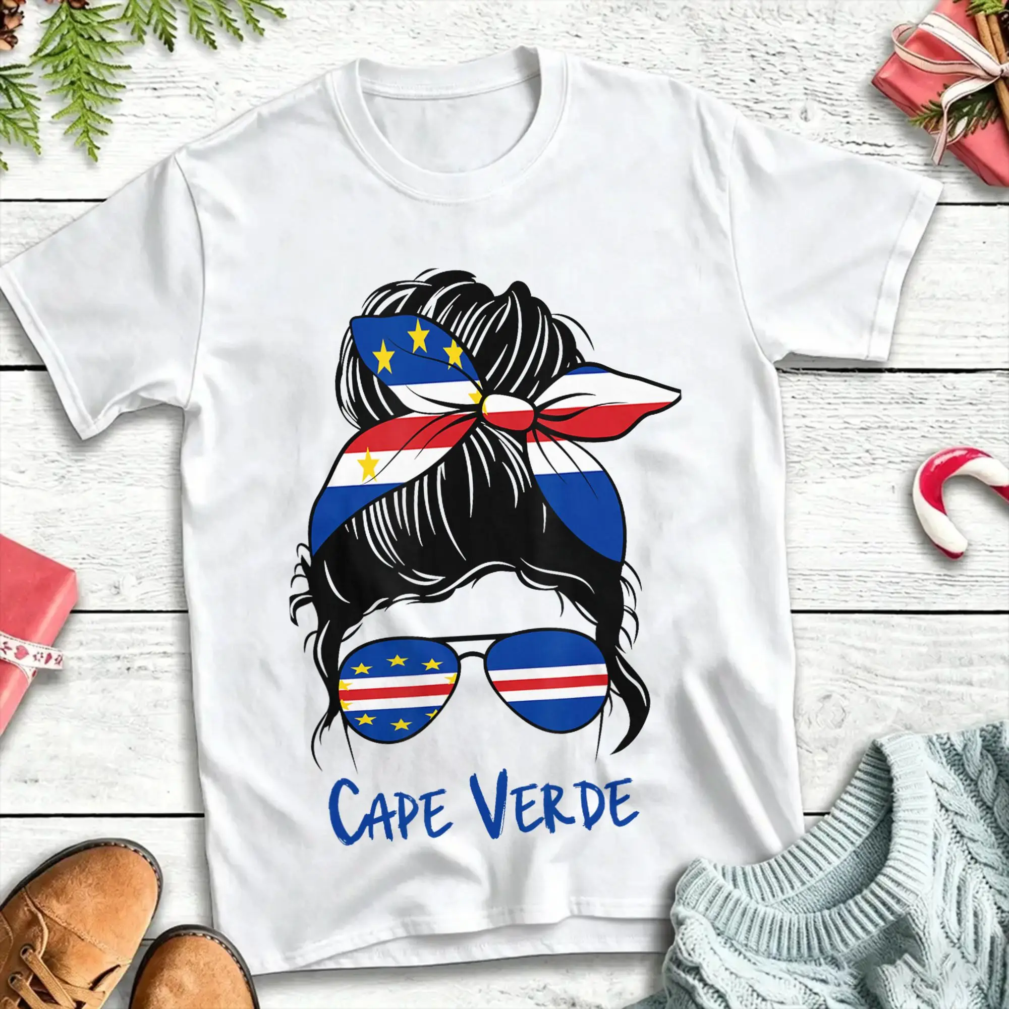 Cape Verde Girl Cape Verdean Girl Cabo Verde 100% Cotton T-Shirt For Couple Summer  O Neck Leisure Tees Oversize Pattern Tops