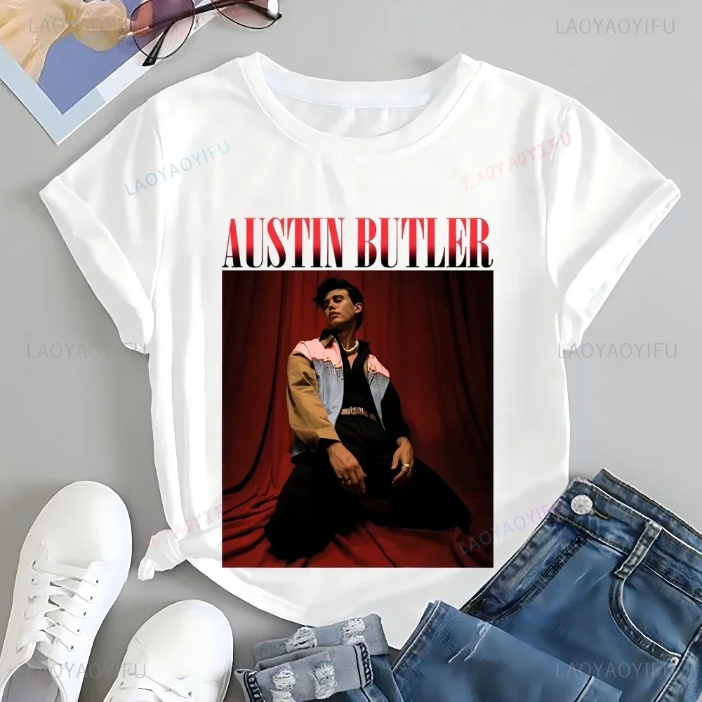Vintage Austin Butler Camiseta Estampada Top Austin Butler Tendencia Manga Corta Camisa Unisex Estampada Camiseta Grande