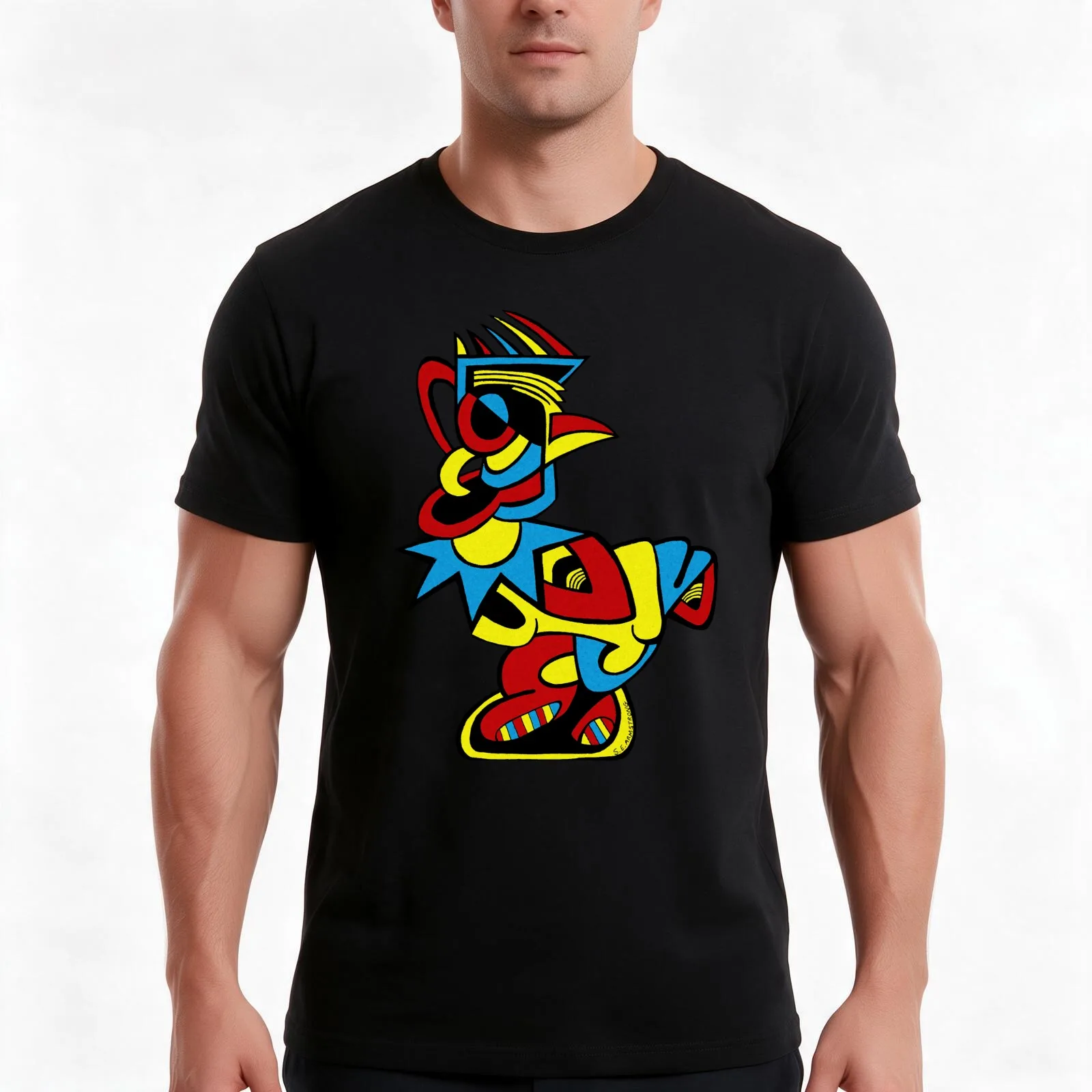 Punk Chook T-Shirt, Summer Casual Cotton Tee, Oversized Streetwear Tops, Vintage Graphic Print, Loose Fit Short Sleeve