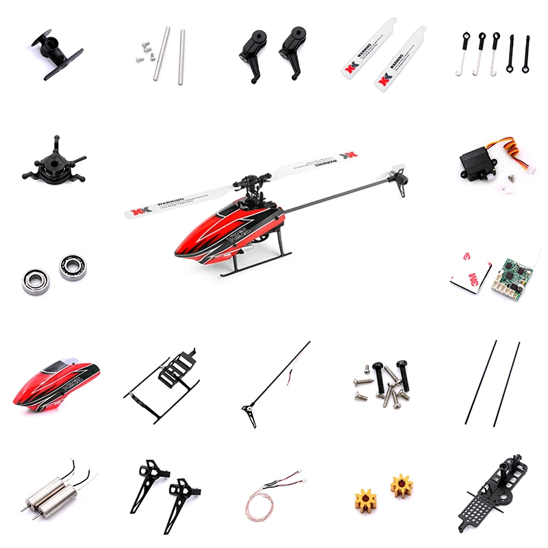 

Wltoys XK K110 RC Helicopter Accessories Blade Gear Metal Conversion Tail Motor Rotor Head Canopy ESC Board Servo for V977 Parts