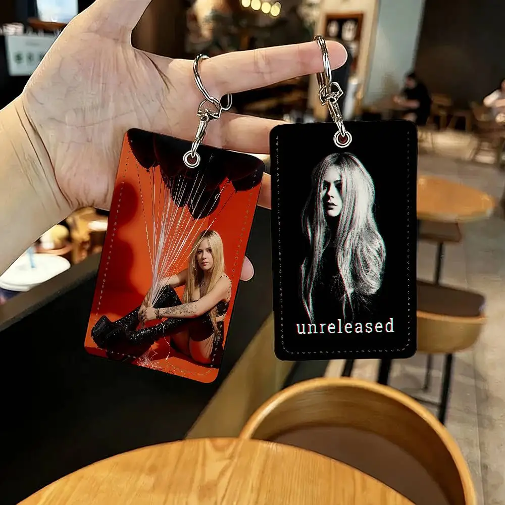 Singer A-Avril Lavigne Card Holder Suitable For Student Bus Subway Bank Gym  and Keychain Loss Prevention