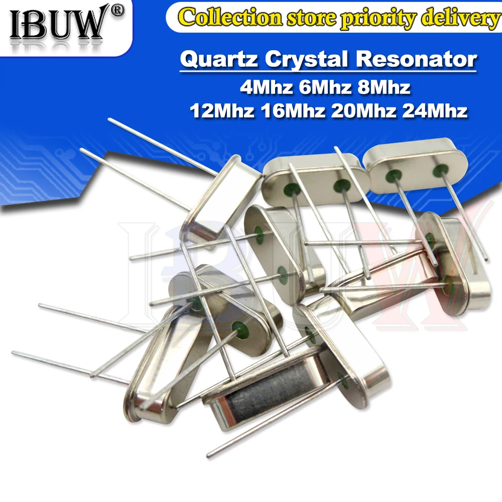 10PCS 4Mhz 6Mhz 8Mhz 12Mhz 16Mhz 20Mhz 24Mhz 32.768K 32.768K Rezonator kwarcowy Oscylator pasywny HC49S 8.000MHZ