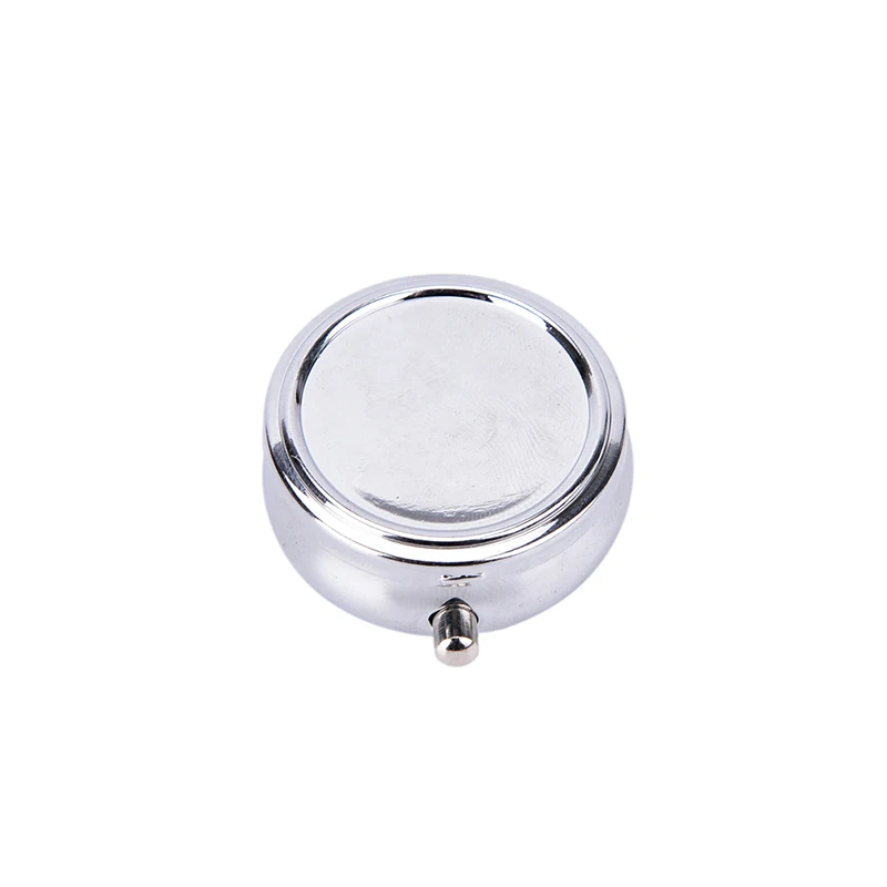 Travel Round Metal Pill Box Medicine Organizer Capsule Container Portable Jewellery Stud Earrings Holder Gift Small Storage Case