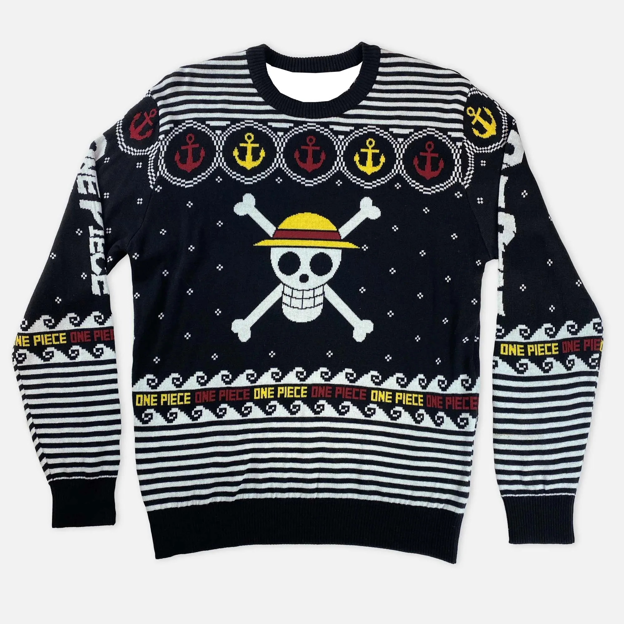 

Autumn Men's Crew Neck One Piece Straw Hat Anime Christmas Sweatshirt Winter Soft Comfy Stylish Loose-Fit Pullover Tracksuit