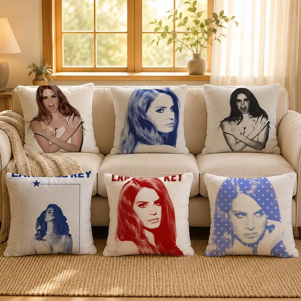 Singer Lana Del Rey Dream Pop Cushion Cover Personalized Short Plush Cushion Cover Sofa Pillowcase Bedroom Home Decor Gift