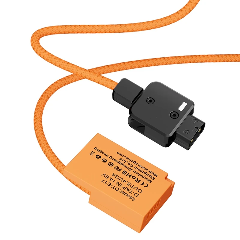 D-TAP-E17 Dummy Battery With Braided Wire DC Coupler Accessory For Canon R50 R8 R1 M6 2 R10 200D Camera