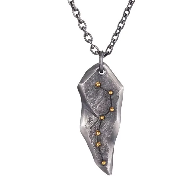 Collar de viento chino, cadena de suéter Retro de moda Big Dipper para parejas con la misma tendencia, collar personalizado