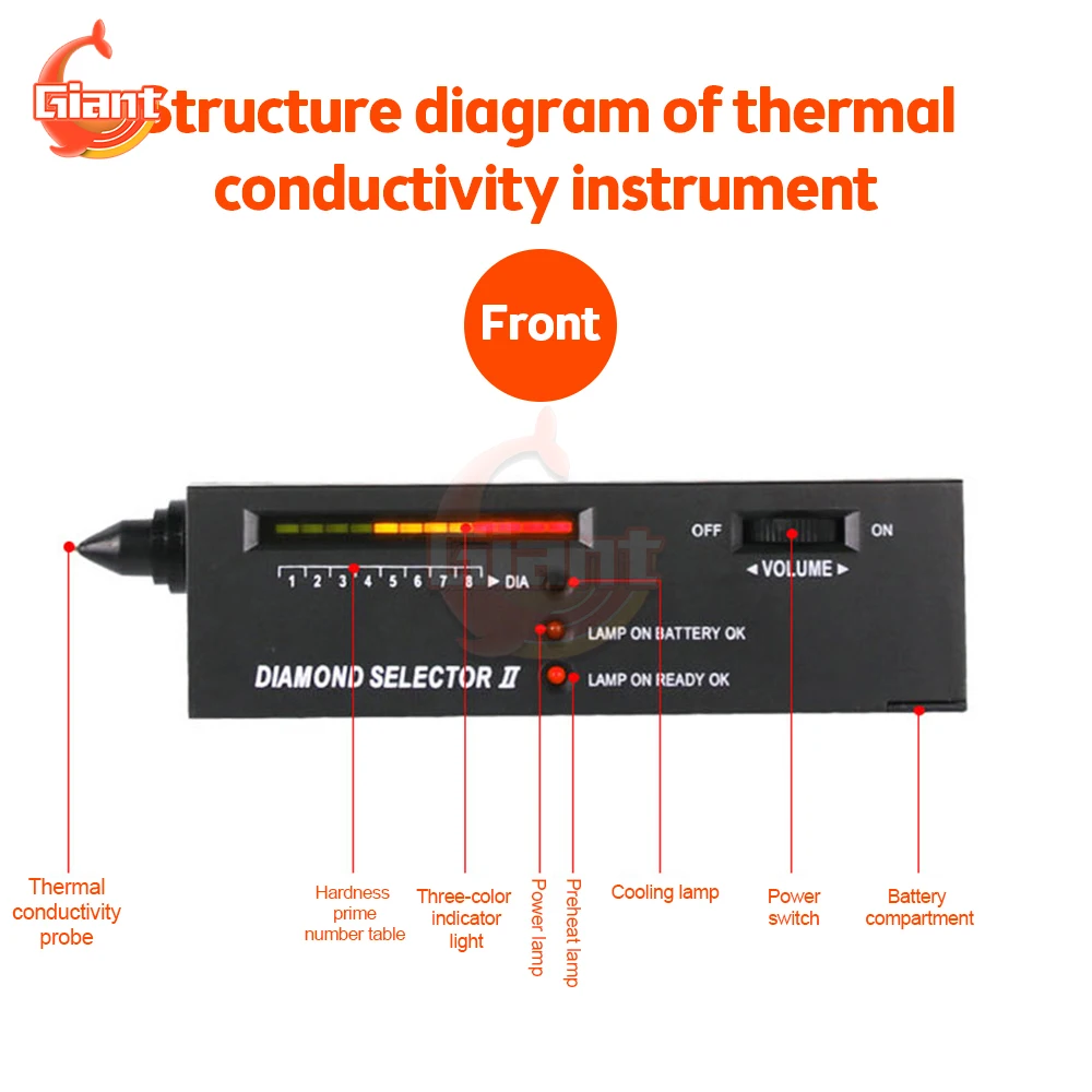 Tester di durezza elettrico Tester di conducibilità termica portatile Test del diamante ad alta precisione strumenti professionali per penne per