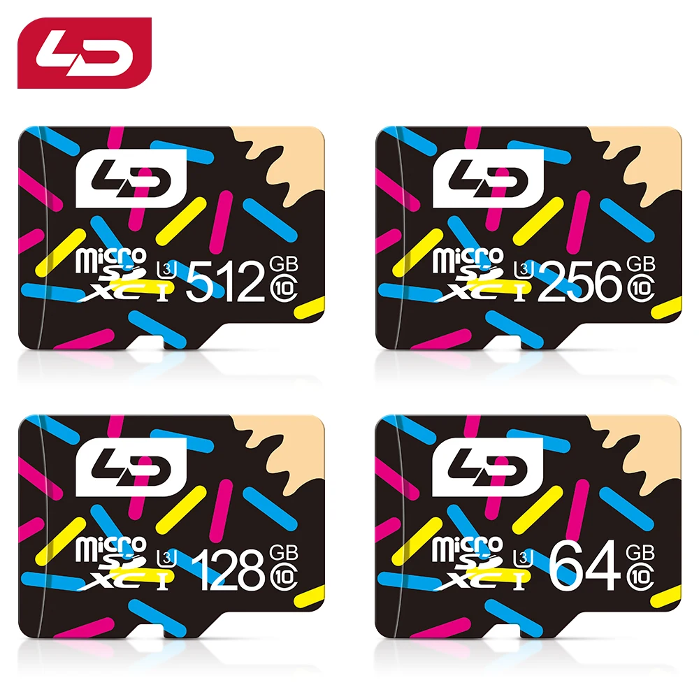 Tarjeta de memoria LD, Mini SD/TF de alta velocidad, Clase 10, 64GB, 256GB, 128GB, 256GB, tarjeta de vídeo Flash Extreme Pro, 2TB, 512GB