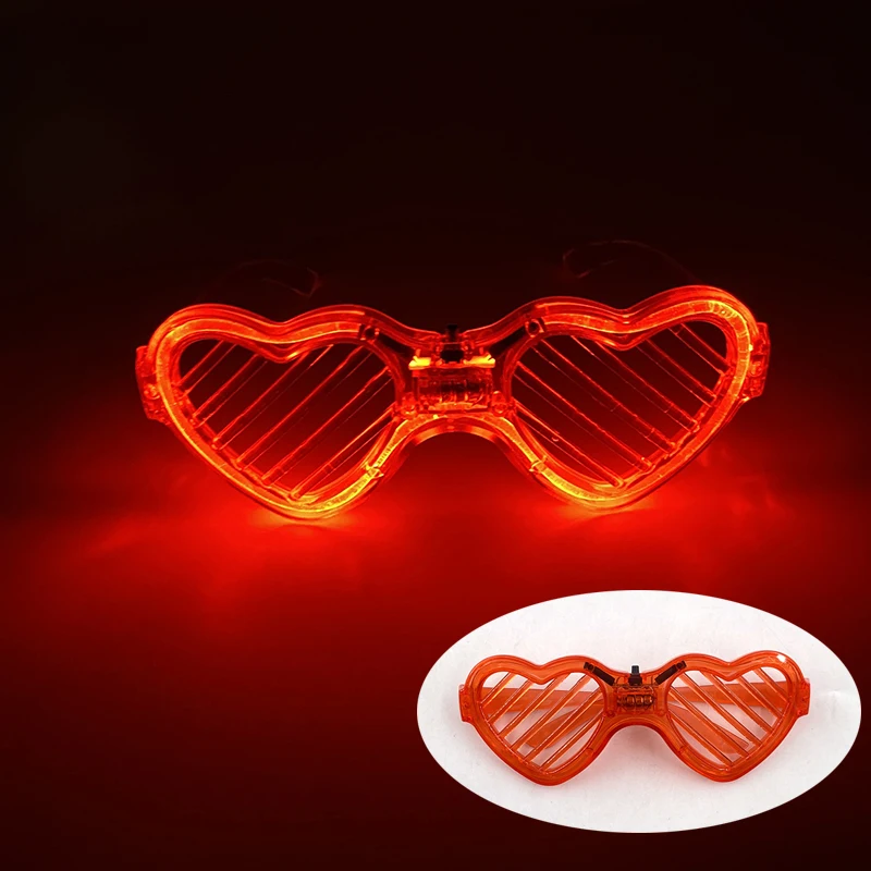 Hot Sale Hearted Shaped Shutter Glasses Girls Women Eyewear  Decorative Light Up Sunglasses For Carnival Night Weddding Glasses