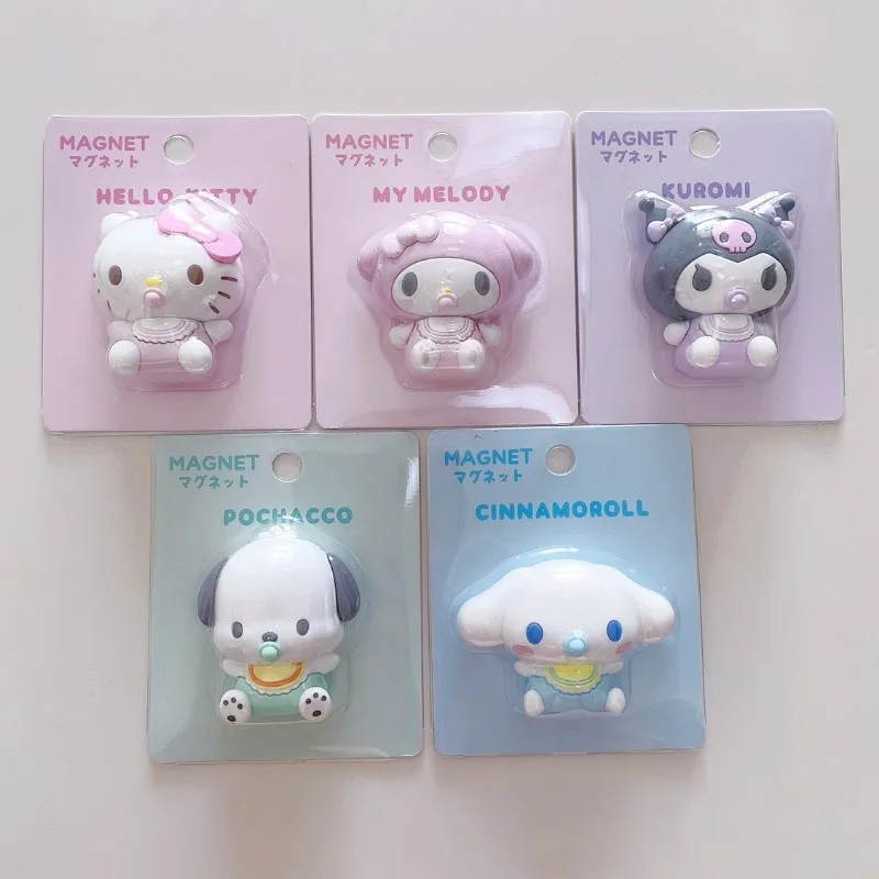 

Sanrio соска 3D наклейка на холодильник серии Kitty Melody Cinnamoroll Kuromi Pochacco мультфильм аниме фигурки модель игрушки подарок
