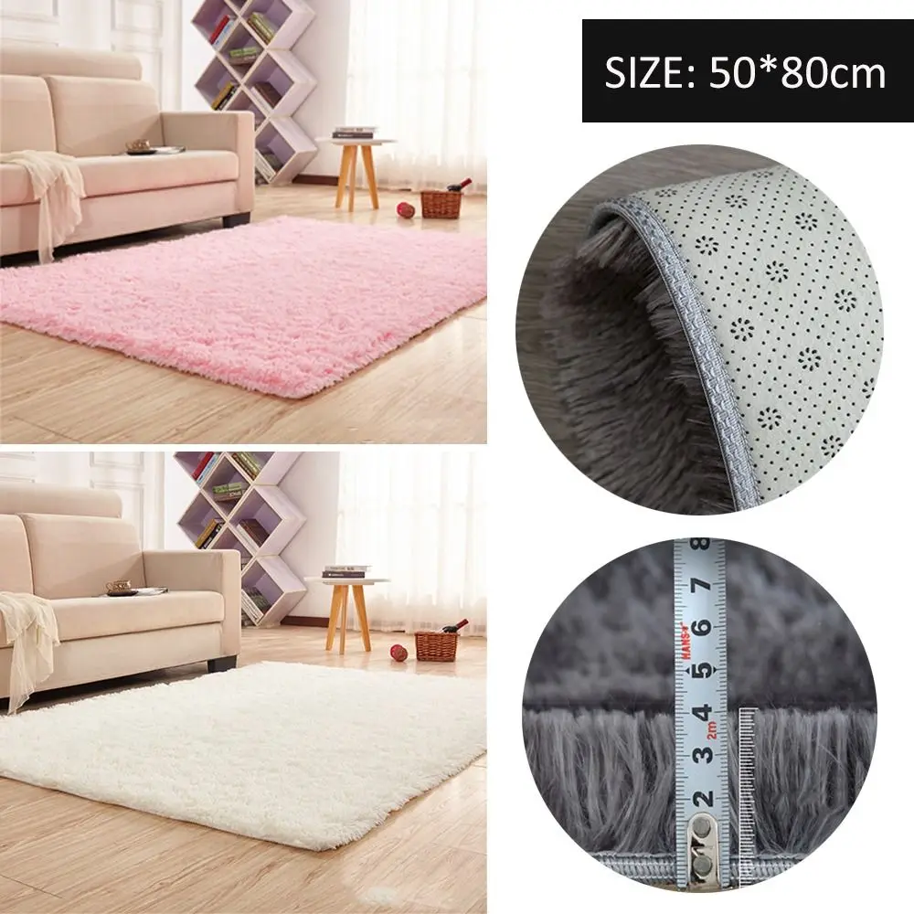 

New 50x80cm Plush Carpet Square Long Hair Hairy Fur Rugs Fluffy Decorative Carpets Sofa Cushion Rugs Home
