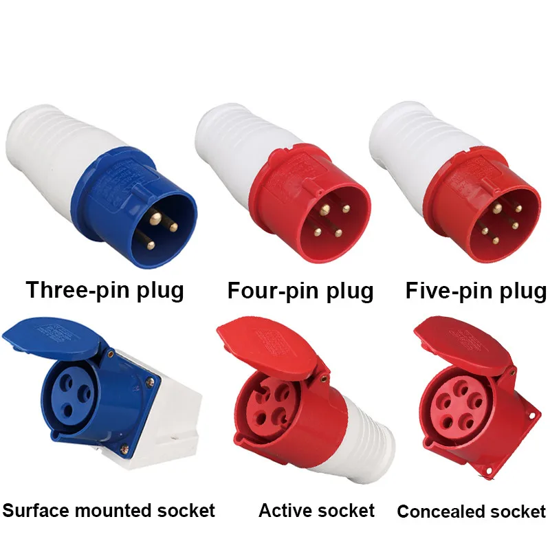 5-Core 16A/32A Aviation Explosion-proof Male And Female 5 Pins Waterproof Industrial Plug Socket Concealed Connector