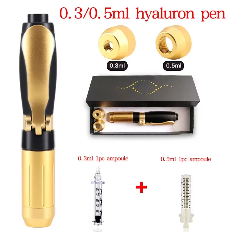 Hyaluron Pen with 0.3ml 0.5ml Ampoule Head 2in 1 Hyaluronic Acid Pen for Anti Wrinkle Lip Lifting Beauty Skin Care Tool