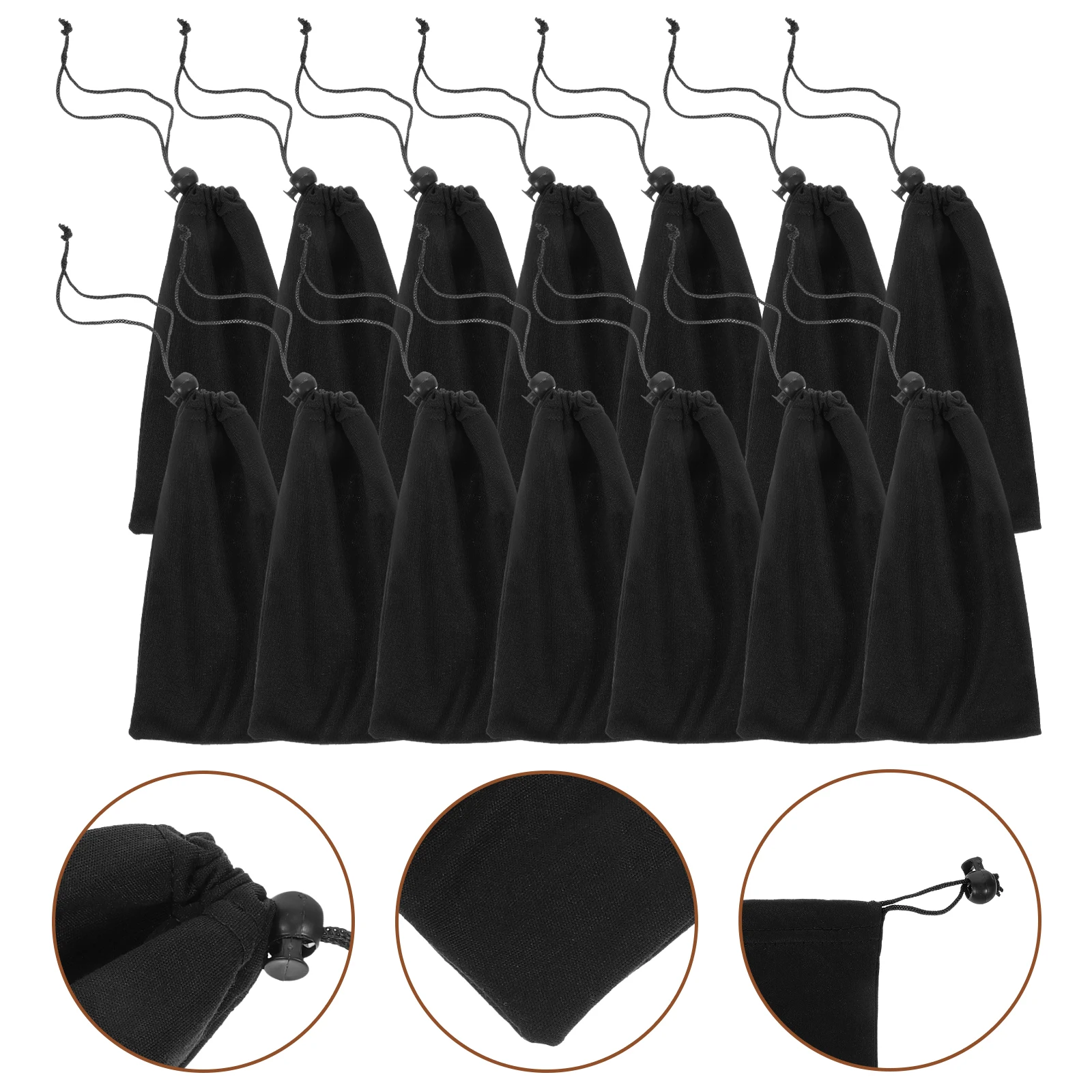 

20pcs Sunglasses Cloth Bags Black Knitted Glasses Storage Pouches Eyewear Cases Travel Accessories Durable Material