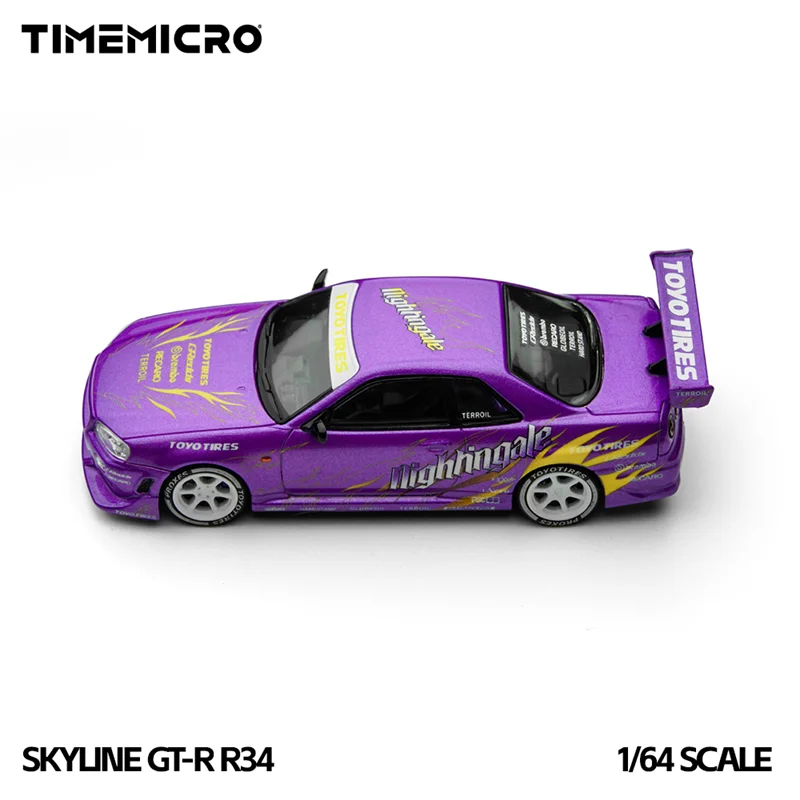 

Time Micro 1:64 R34 Skyline Die-Cast Car Model Miniature Gifts