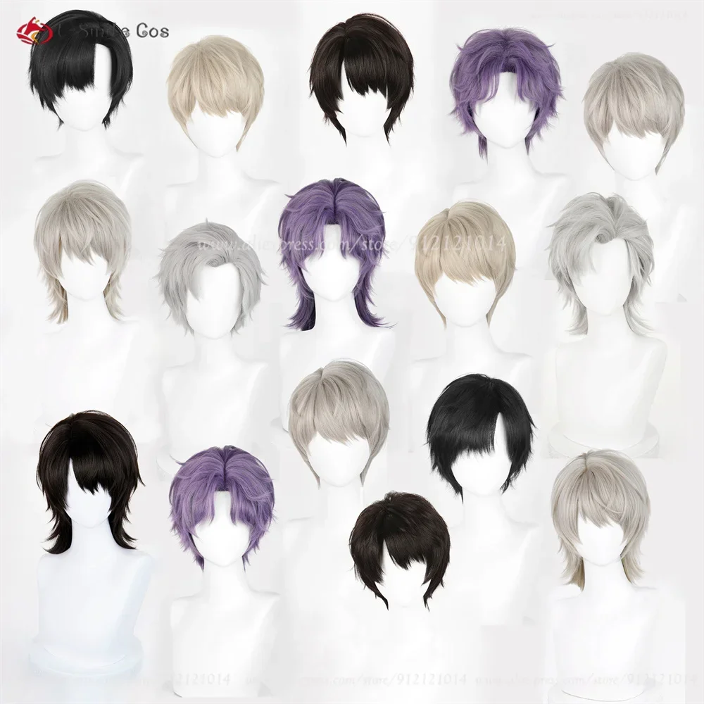 Rafayel Zayne Xavier Sylus Caleb Cosplay Wig Unisex Short Anime Wig Heat Resistant Synthetic Hair Halloween Party Wigs + Wig Cap