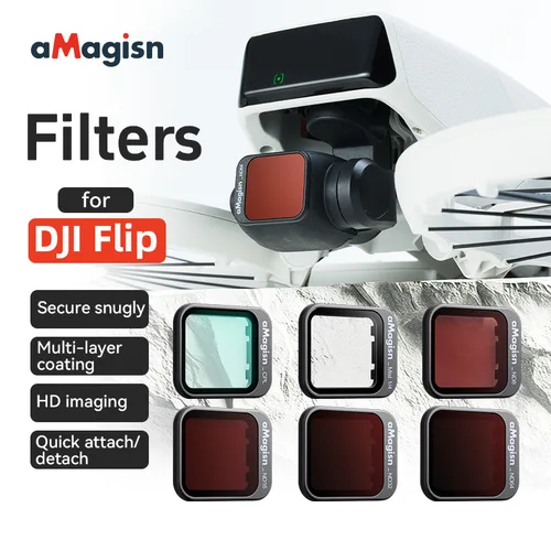 Juego de filtros aMagisn para DJI Flip ND8 ND16 ND32 ND64 CPL ND Black Mist 1/4 accesorios de filtros de lente
