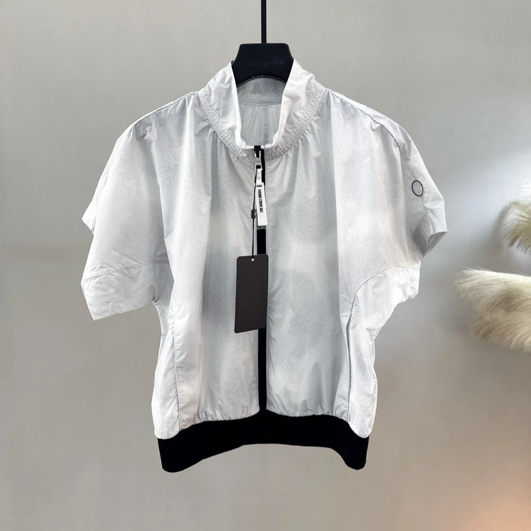 Women's Golf Short Sleeve Zip Top 2026 Fall New Korean Style Sporty Outdoor Quick-Dry UV Protection Airy Polyester Stretch Soft