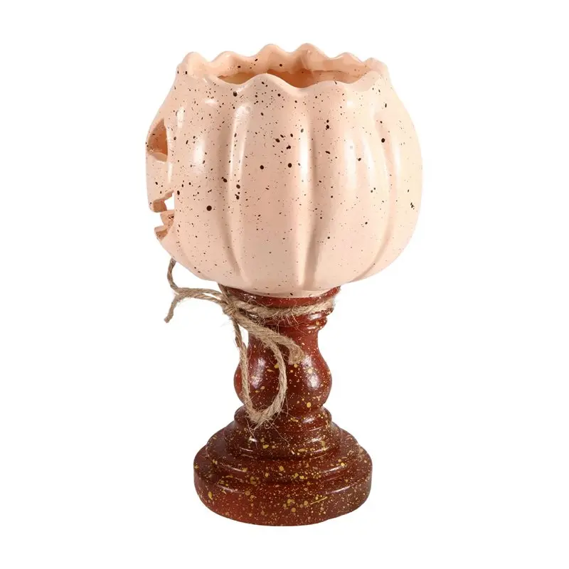 【LIMITED TIME DISCOUNT】Rustic White Pumpkin Tealight Candle Holder Farmhouse Fall Style For Thanksgiving Halloween Tea Light Hol