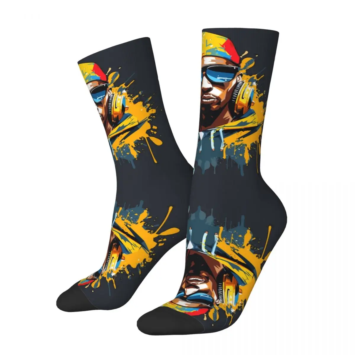 Funny Men's Socks Retro hip hop urban modern Hip Hop Novelty Pattern Crew Sock Gift Printed official-website tops fugees