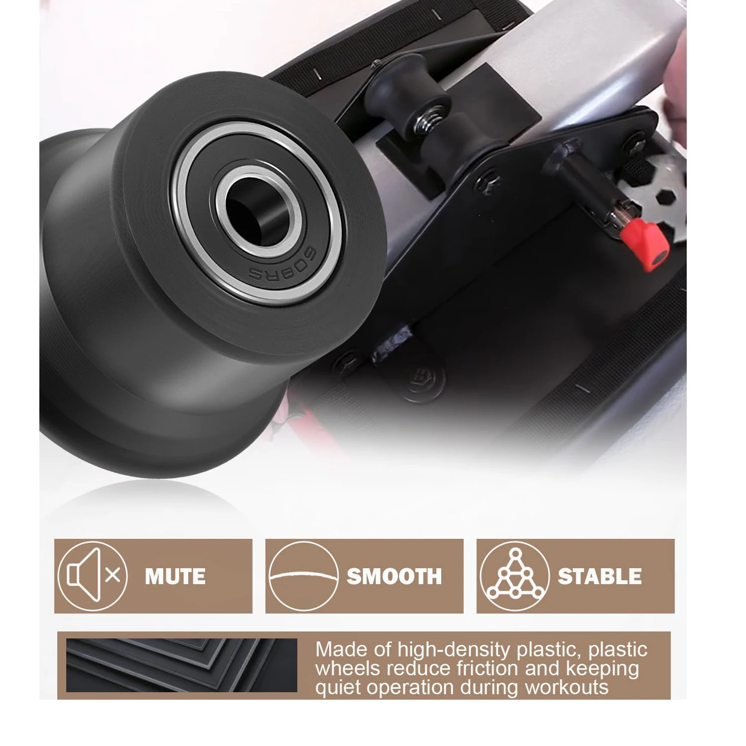 6er-Pack Schiebesitzhalterungsrollen für Bowflex Gym, Fit Blaze Classic Elite PR1000 Sport, nicht für Power Pro Motivator1 Ultimate1 geeignet. – Detail 3