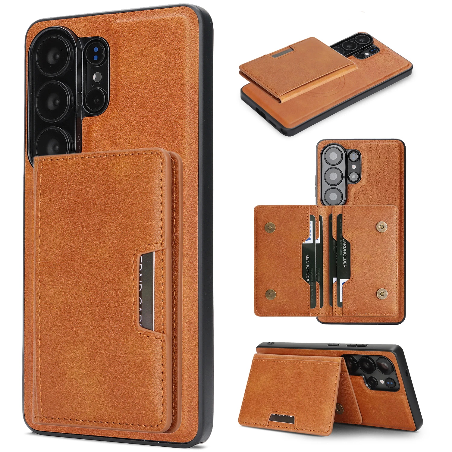 Magnetische 2-in-1 Abnehmbare Leder-Brieftaschenhülle für Samsung S26 Ultra S25 Plus S24 S23 für MagSafe Handyhülle mit Kartenfach