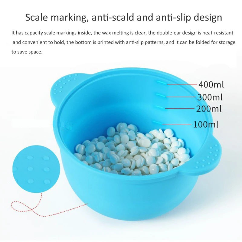 Heat-resisting Silicone Wax Bowl Non-Stick Wax Warmer Replacement Pot Liner Easy Clean For Hair Removal Melting Waxing 400ml