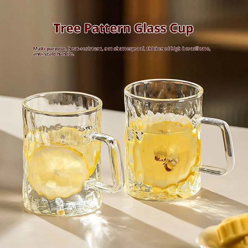 

Tree Patterned Tea Cup Heat-Resistant And High Borosilicate Glass Cup Set High-Value Water Tool Large Capacity Tea Cup