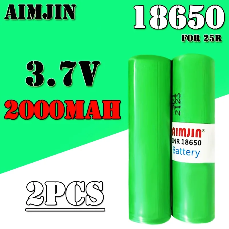 Bateria recarregável original 3.7v 2000mah inr18650 bateria 25r 20a bateria de lítio chave de fenda lanterna