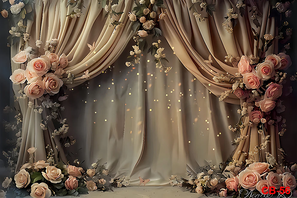 Photography Background Vintage Boho Indoor Curtain Adult Birthday Wedding Maternity Portrait Decor Backdrop Photo Studio