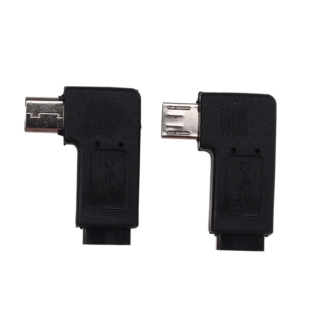 100pcs Micro USB Male to Micro USB Female Adapter 90 Degree Left & Right Angled Connector Data Sync Plug Converter